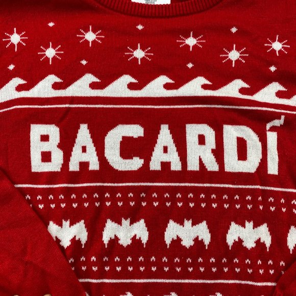 Ugly Christmas Sweater Knit Unisex One Size Fits Most Red Bacardi Fits Men M-L - Picture 3 of 8